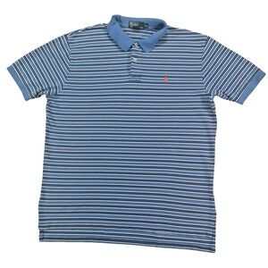 Polo‎ Ralph Lauren Striped Polo Shirt XL Blue White Orange Pony Cotton